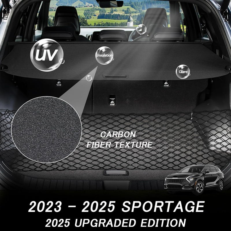 Sze Cargo Cover for Kia Sportage 2023 2024 2025 2026 Accessories Retractable Trunk Cover Black Rear Trunk Security Cover Shielding Shade Waterproof-New Upgrade - Image 4